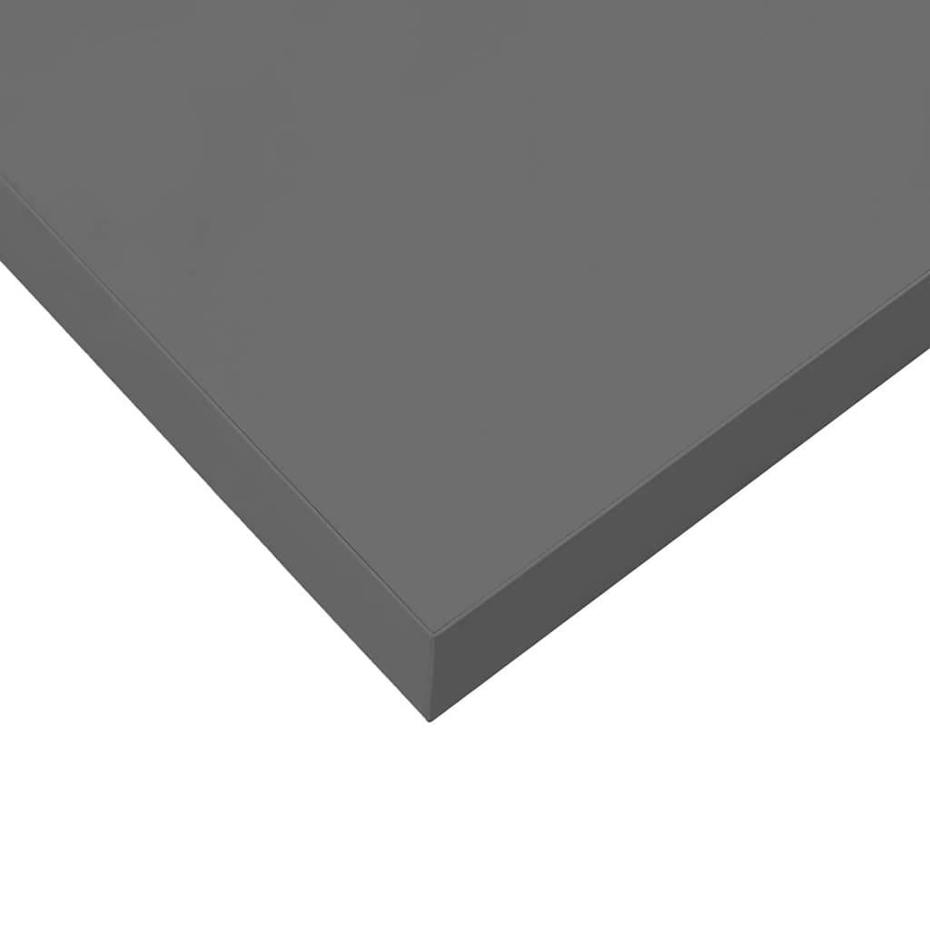 Plutajuća zidna polica visoki sjaj siva 40 x 23 x 3,8 cm MDF