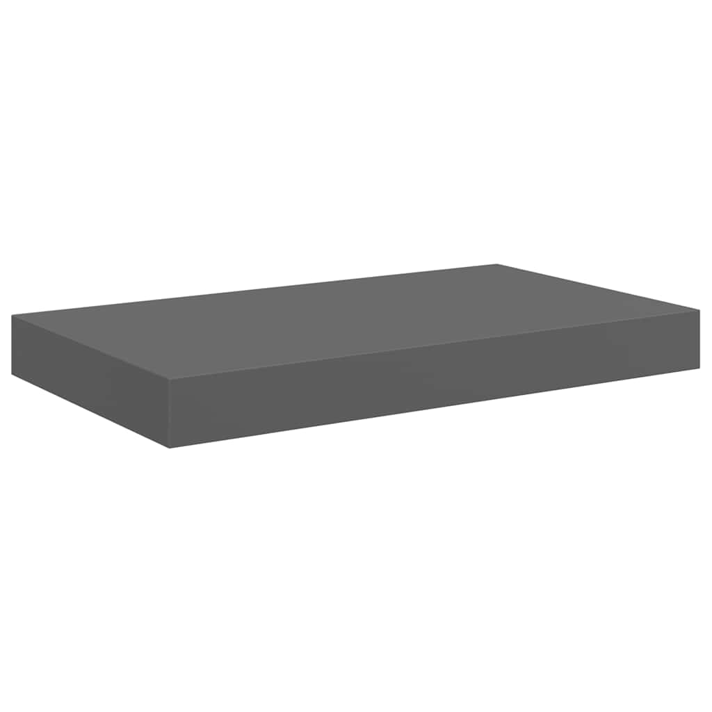 Plutajuće zidne police 4 kom sjajne sive 40 x 23 x 3,8 cm MDF