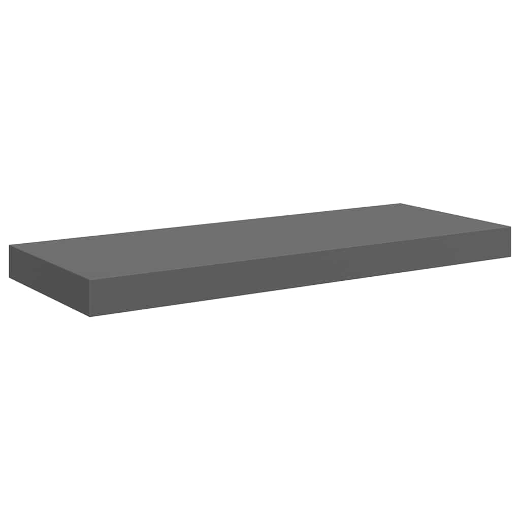 Plutajuće zidne police 4 kom sjajne sive 60 x 23,5 x 3,8 cm MDF