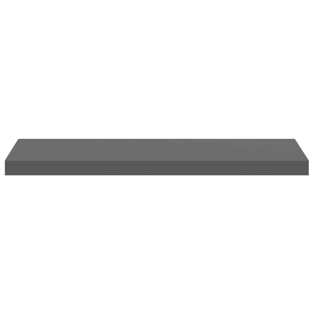 Plutajuće zidne police 2 kom sjajne sive 80 x 23,5 x 3,8 cm MDF
