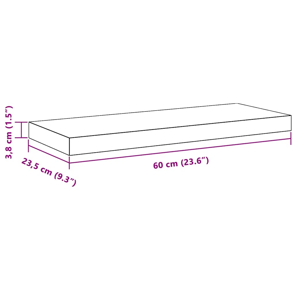 Plutajuće zidne police 4 kom bijele 60 x 23,5 x 3,8 cm MDF
