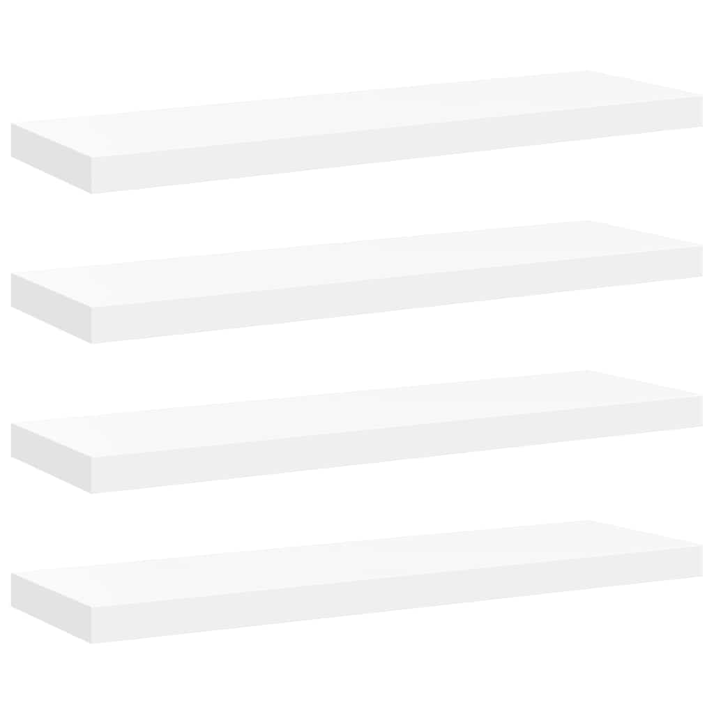 Plutajuće zidne police 4 kom bijele 80 x 23,5 x 3,8 cm MDF
