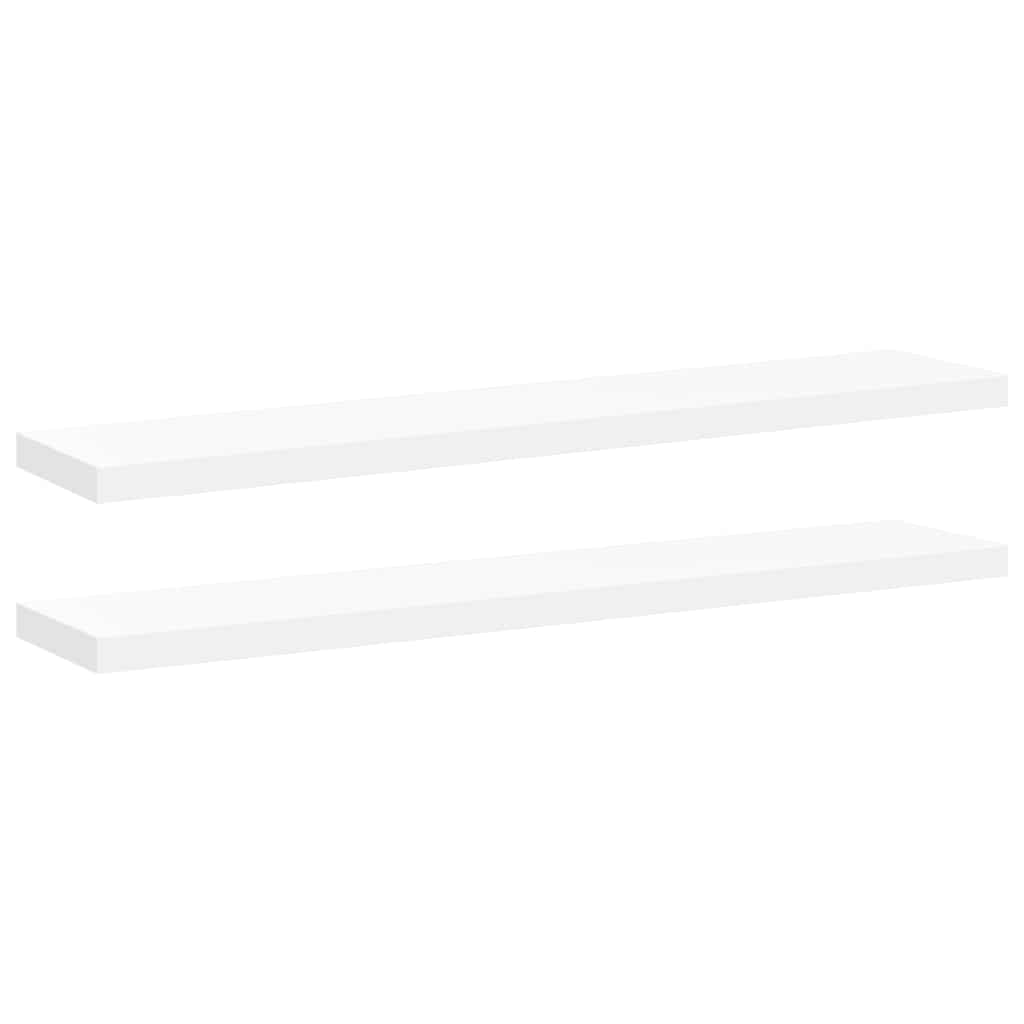 Plutajuće zidne police 2 kom bijele 120 x 23,5 x 3,8 cm MDF