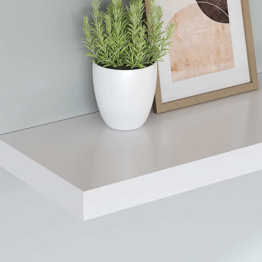 Plutajuće zidne police 2 kom bijele 120 x 23,5 x 3,8 cm MDF