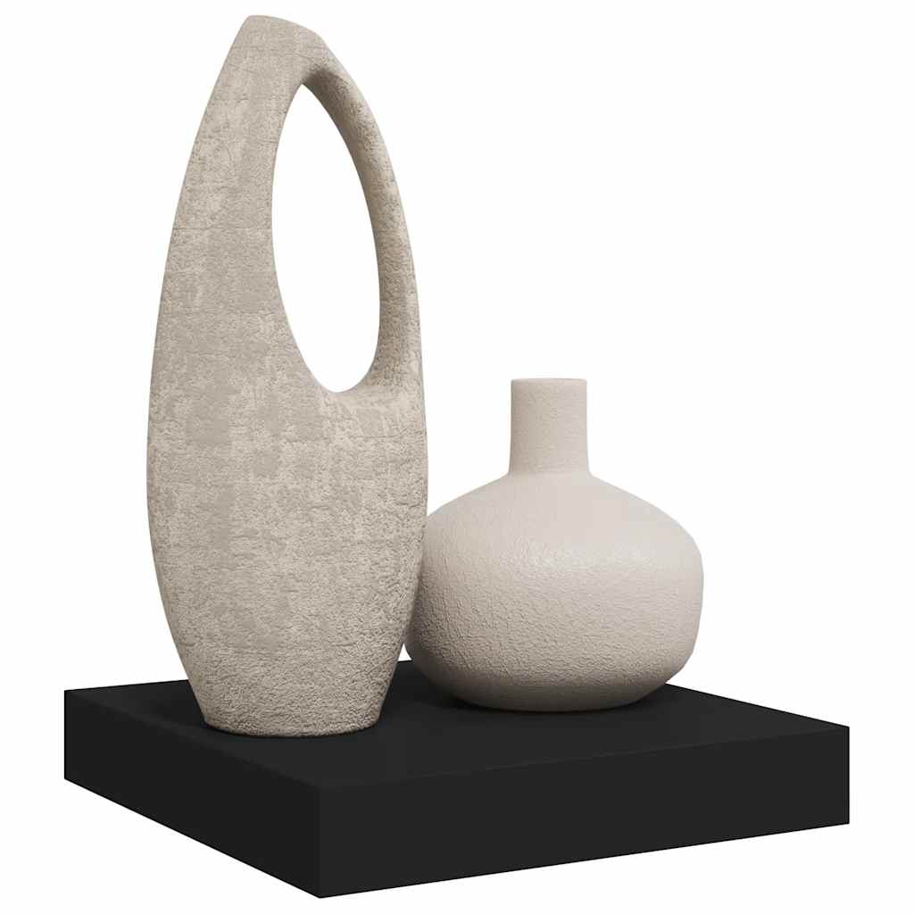 Plutajuća zidna polica crna 23 x 23,5 x 3,8 cm MDF