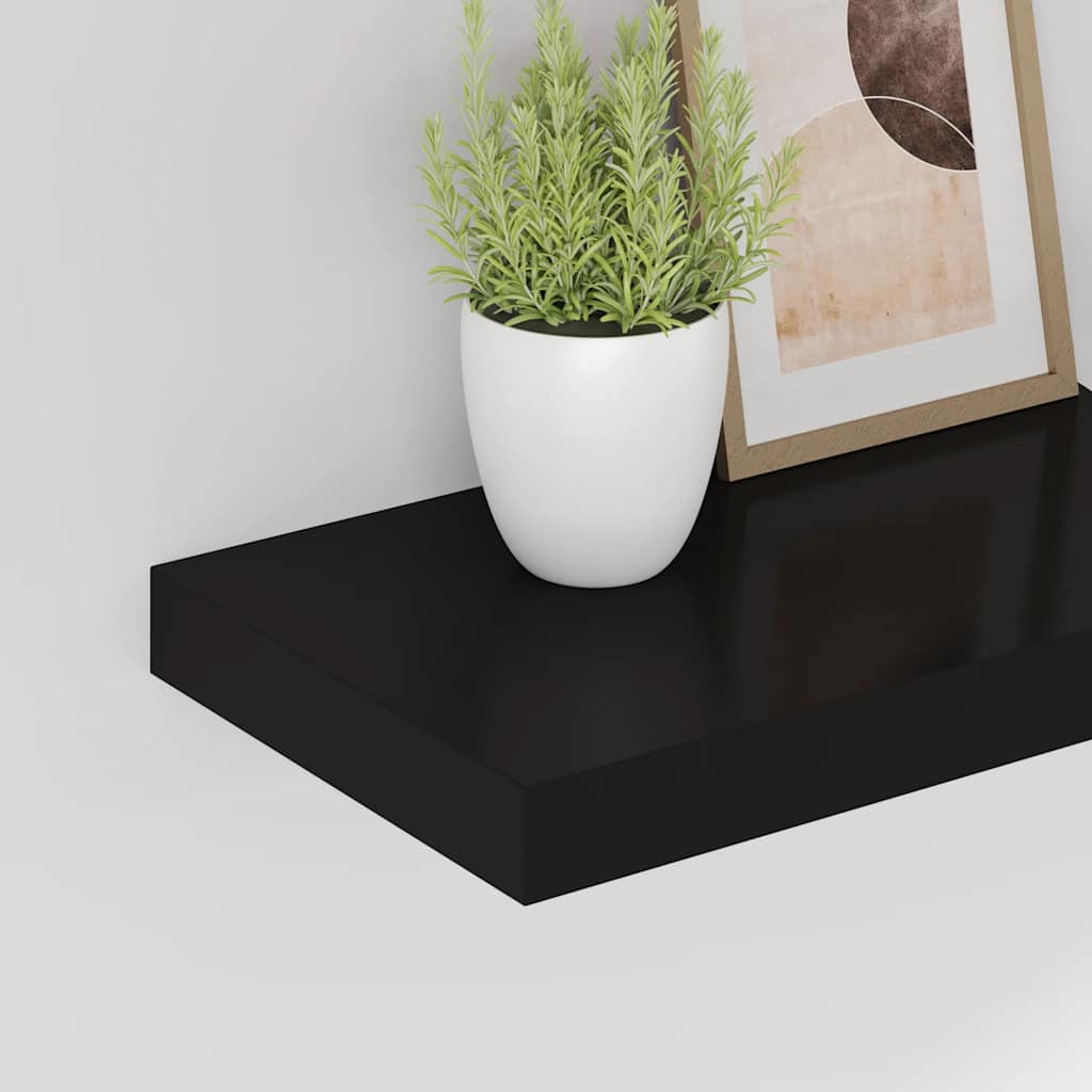 Plutajuća zidna polica crna 40 x 23 x 3,8 cm MDF