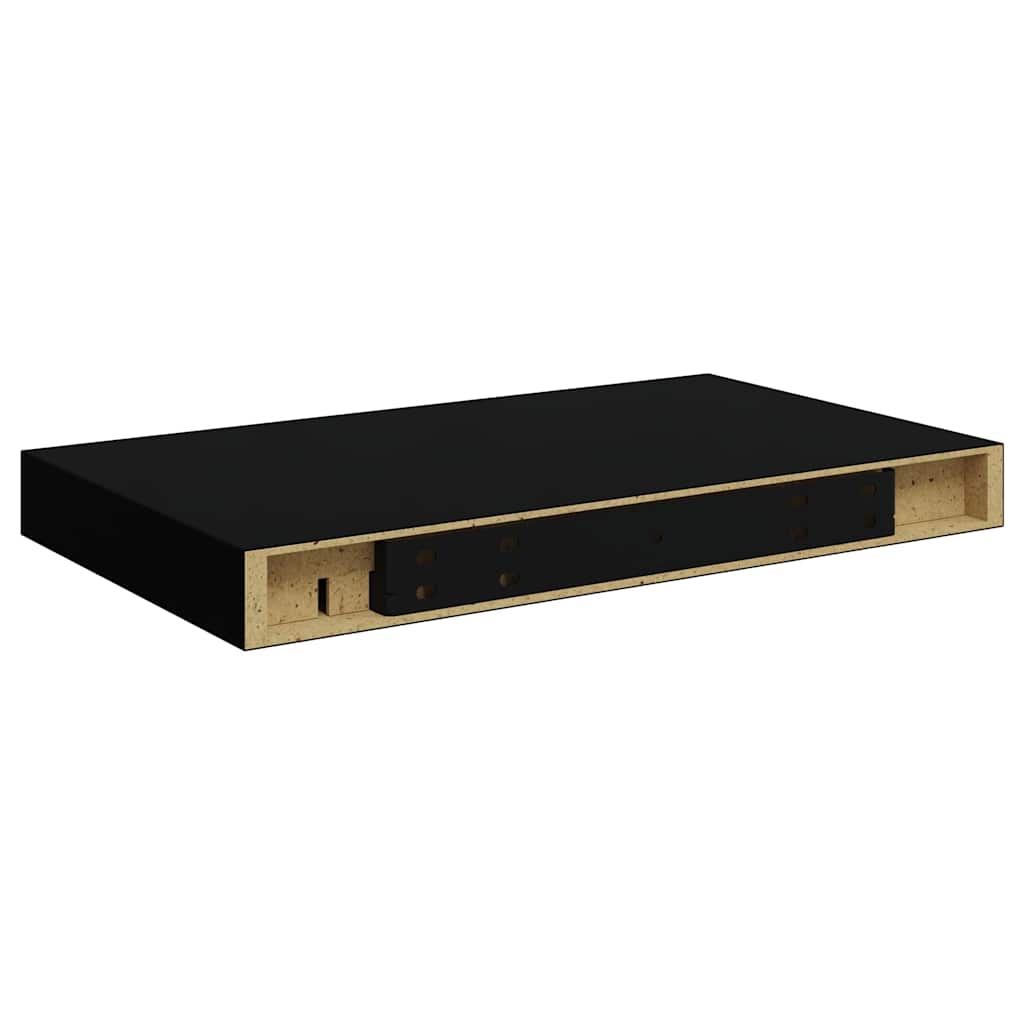 Plutajuća zidna polica crna 40 x 23 x 3,8 cm MDF
