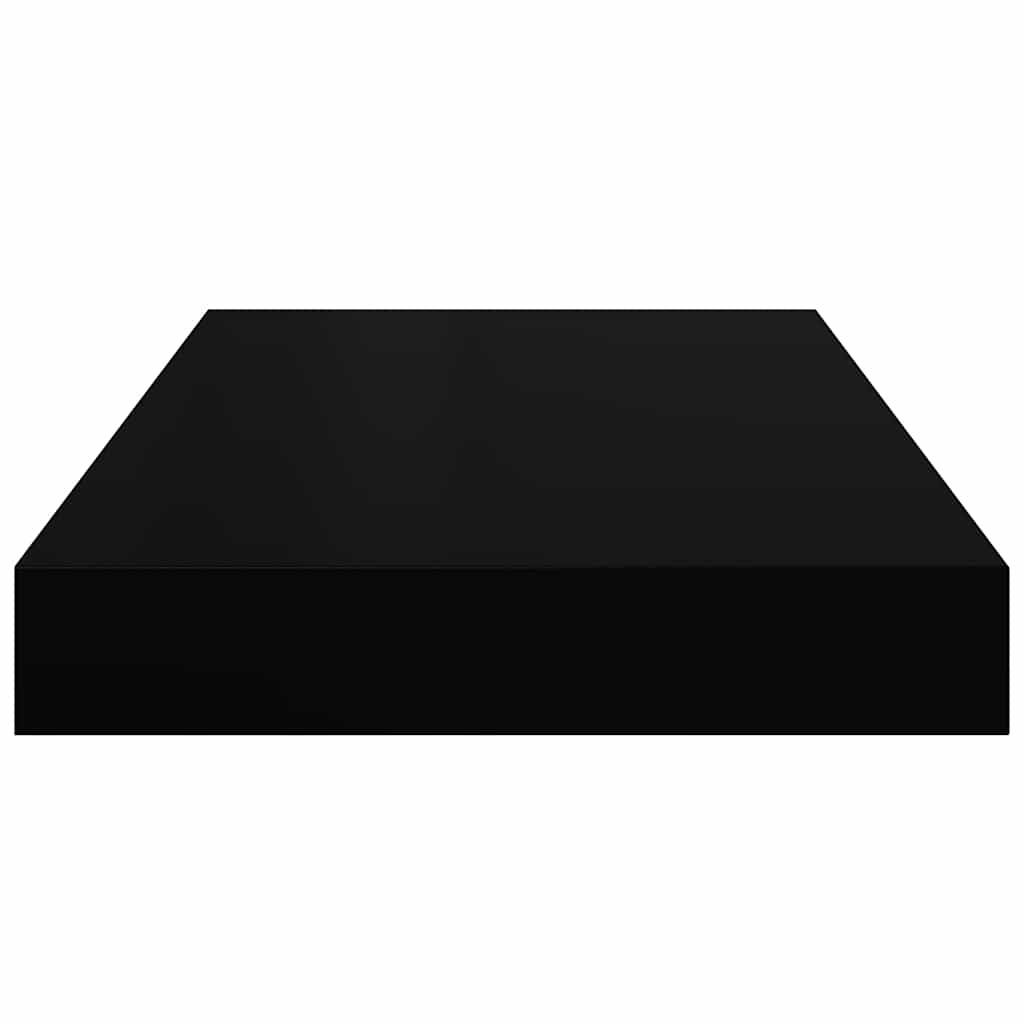 Plutajuće zidne police 2 kom crne 40 x 23 x 3,8 cm MDF
