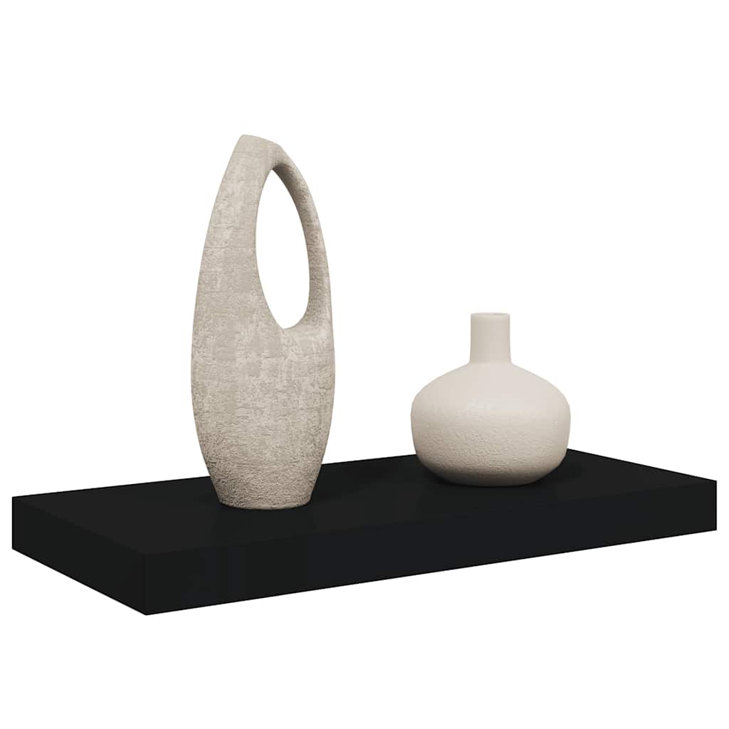 Plutajuća zidna polica crna 50 x 23 x 3,8 cm MDF