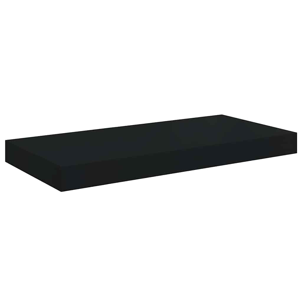Plutajuće zidne police 2 kom crne 50 x 23 x 3,8 cm MDF