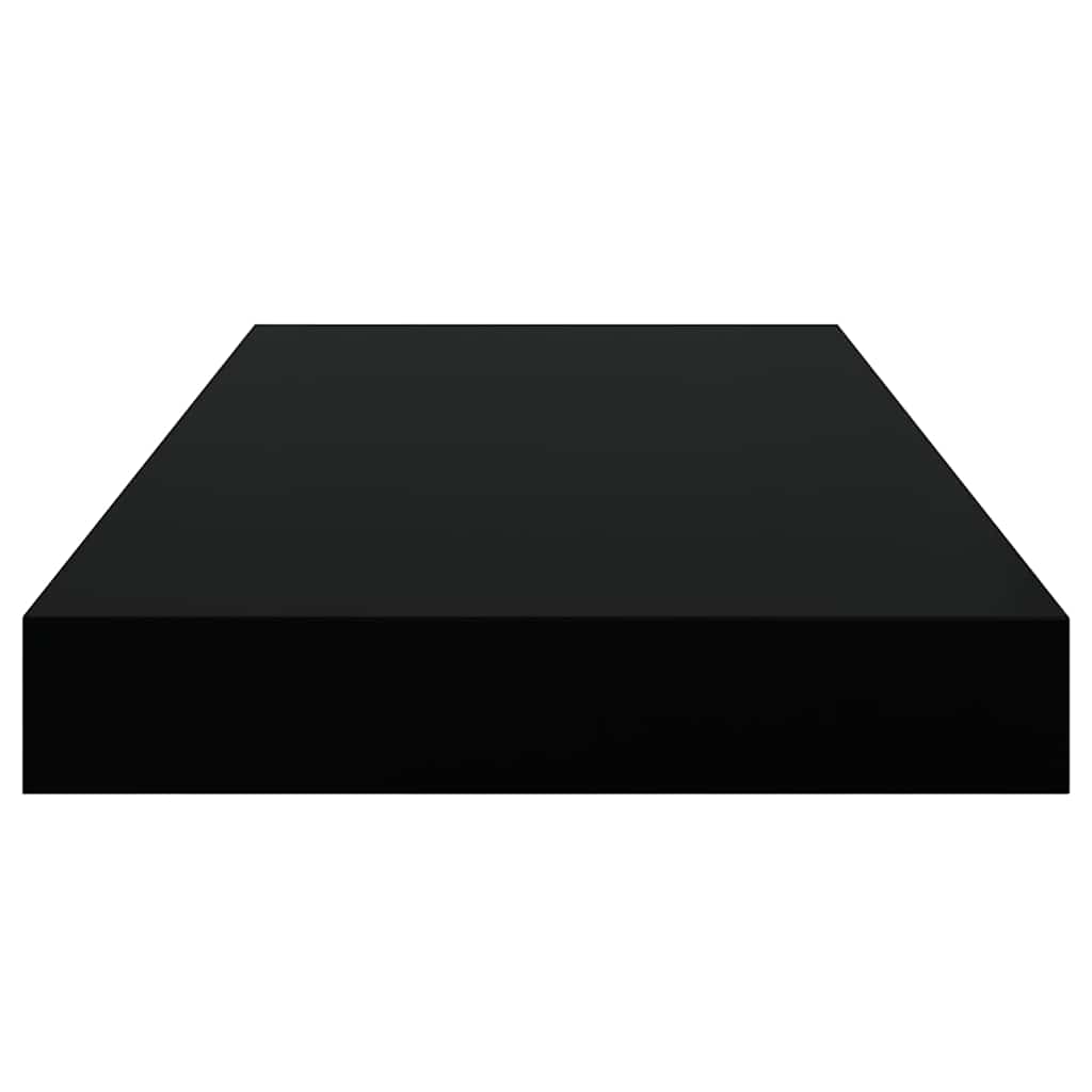 Plutajuće zidne police 2 kom crne 50 x 23 x 3,8 cm MDF