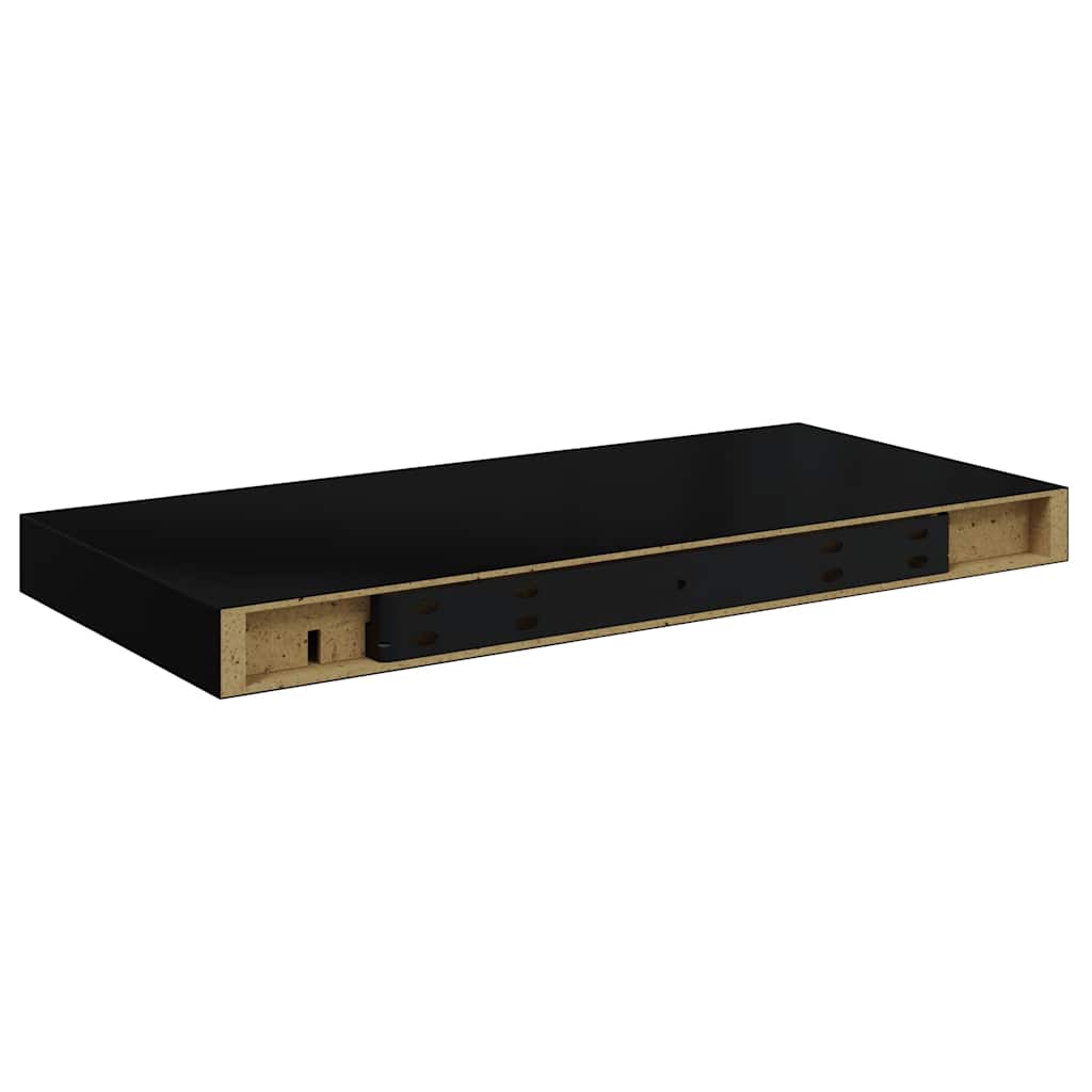Plutajuće zidne police 4 kom crne 50 x 23 x 3,8 cm MDF