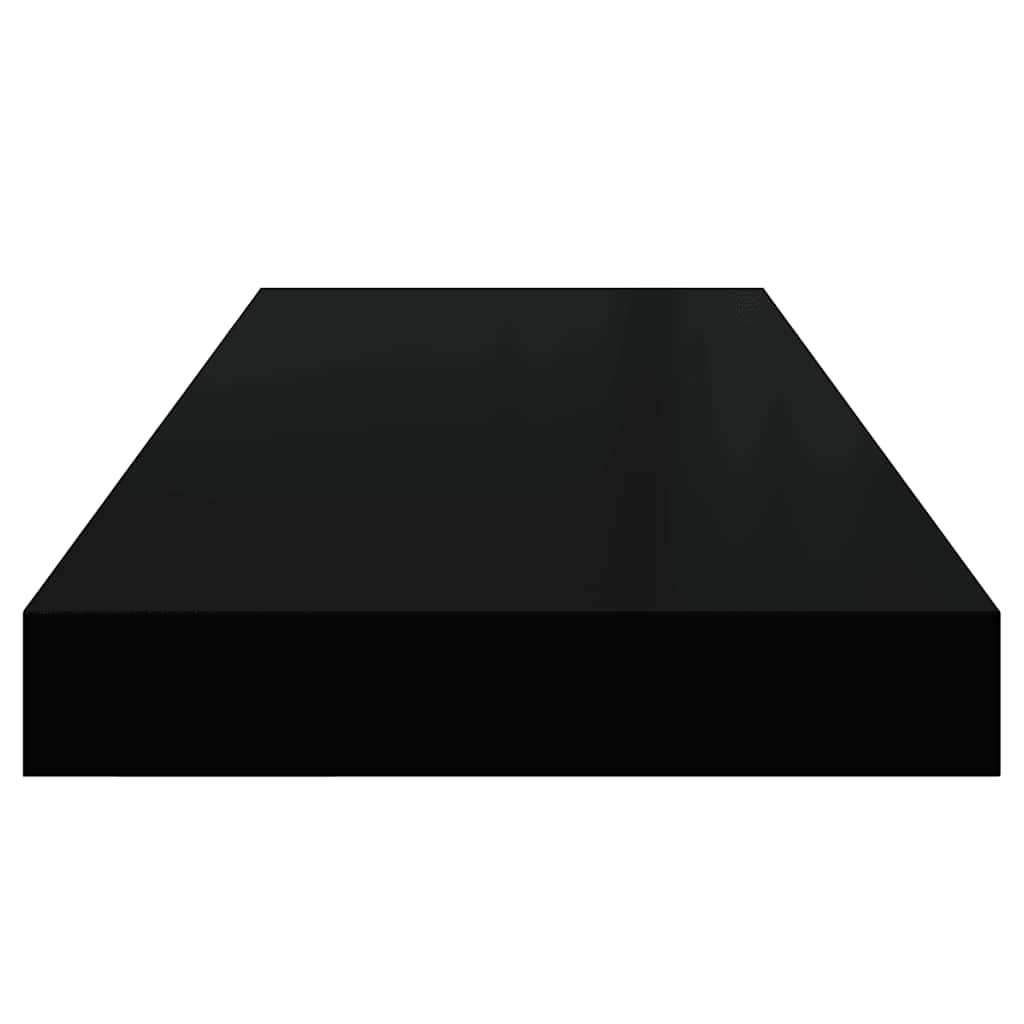 Plutajuće zidne police 2 kom crne 60 x 23,5 x 3,8 cm MDF
