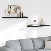 Plutajuće zidne police 2 kom crne 90 x 23,5 x 3,8 cm MDF
