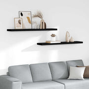 Plutajuće zidne police 2 kom crne 120 x 23,5 x 3,8 cm MDF