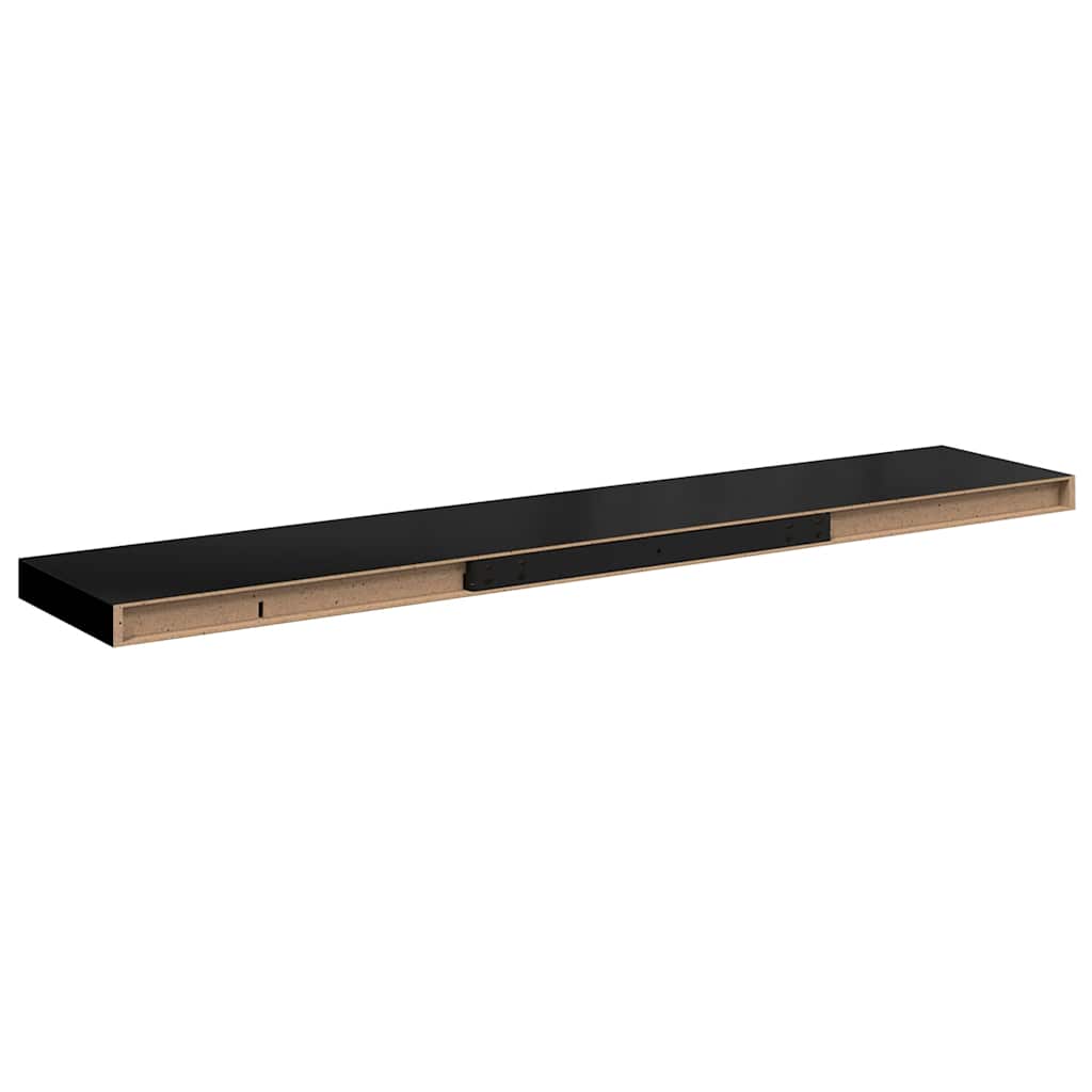 Plutajuće zidne police 4 kom crne 120 x 23,5 x 3,8 cm MDF
