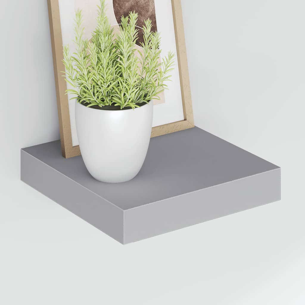 Plutajuća zidna polica siva 23 x 23,5 x 3,8 cm MDF