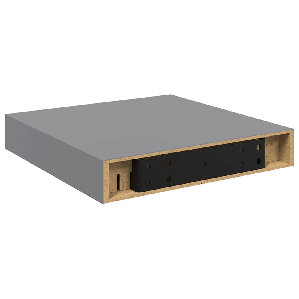 Plutajuća zidna polica siva 23 x 23,5 x 3,8 cm MDF