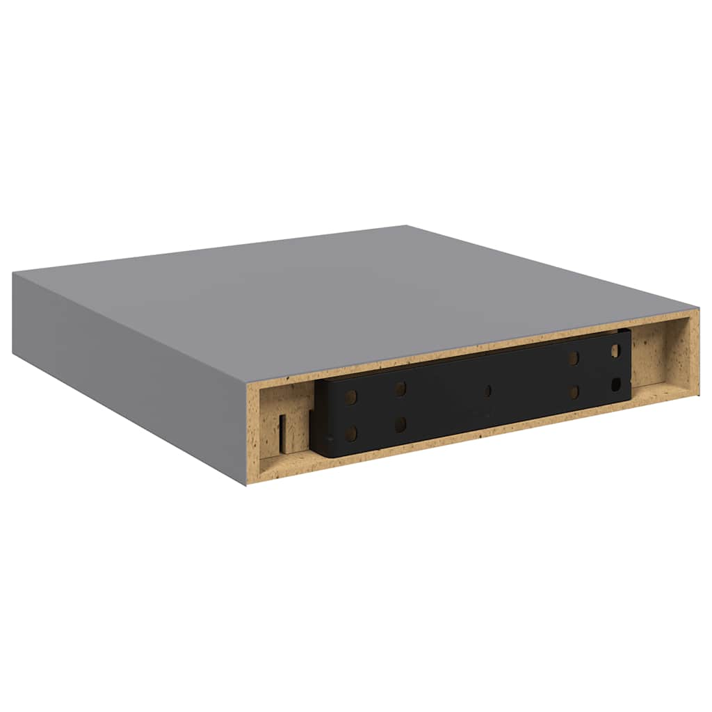 Plutajuće zidne police 4 kom sive 23 x 23,5 x 3,8 cm MDF