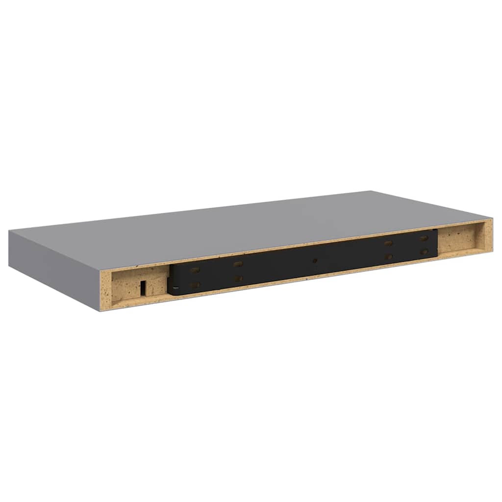 Plutajuća zidna polica siva 50 x 23 x 3,8 cm MDF