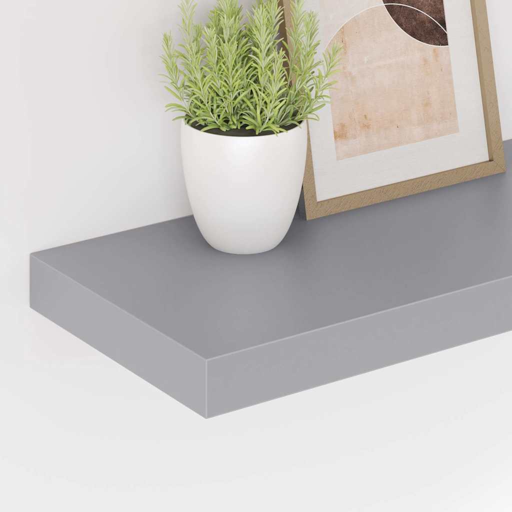 Plutajuće zidne police 4 kom sive 50 x 23 x 3,8 cm MDF
