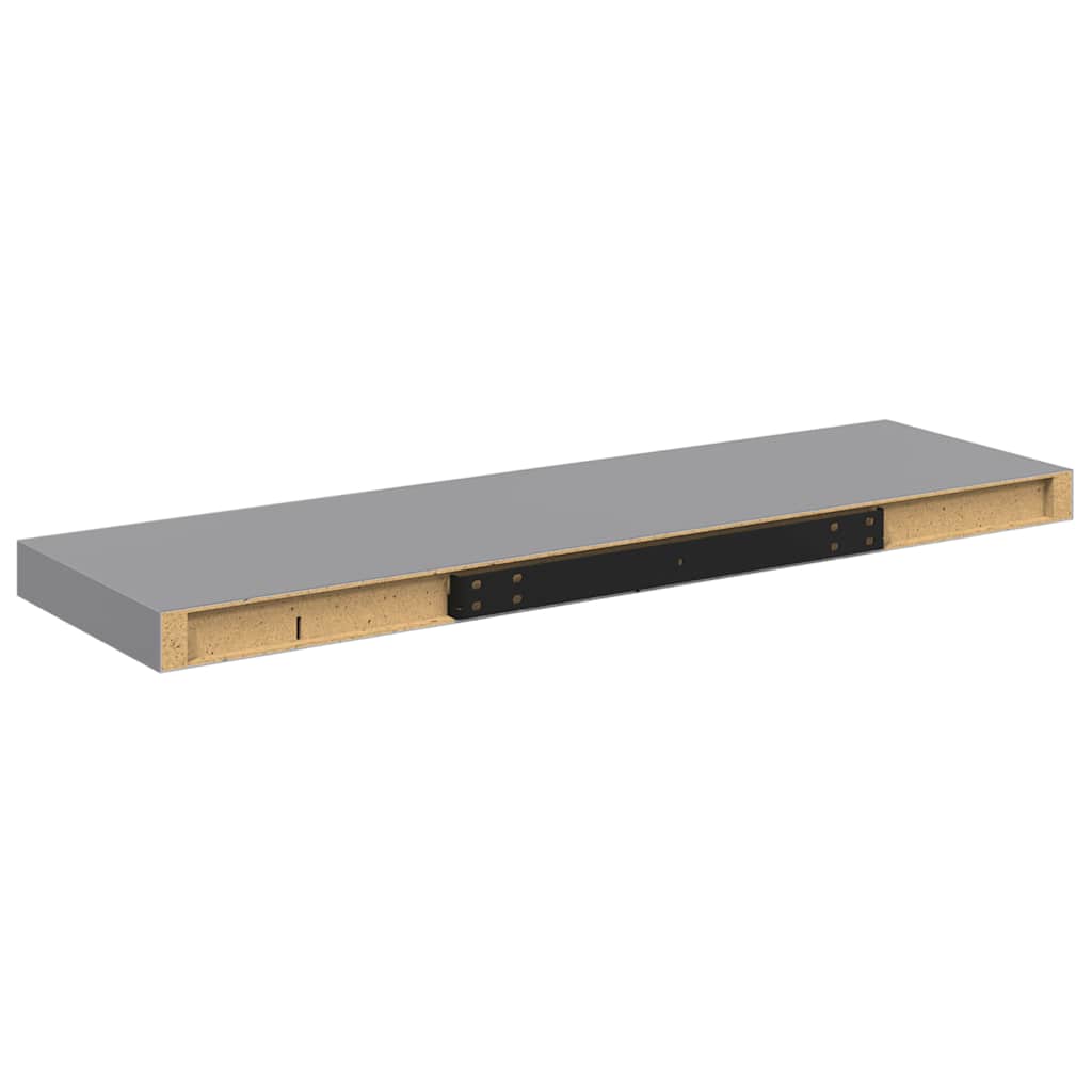 Plutajuća zidna polica siva 80 x 23,5 x 3,8 cm MDF