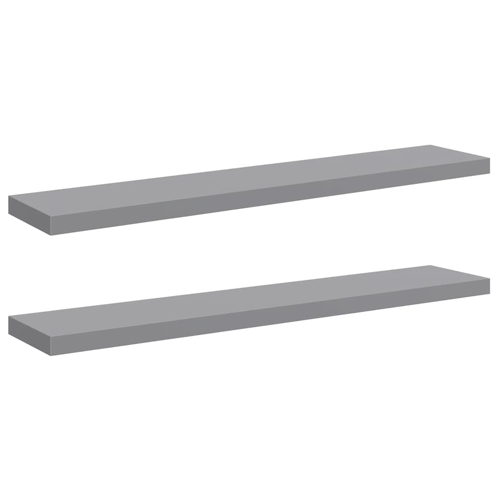Plutajuće zidne police 2 kom sive 120 x 23,5 x 3,8 cm MDF