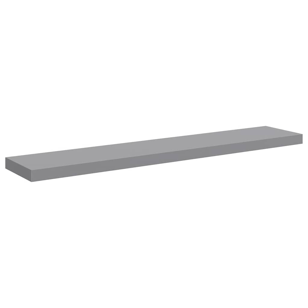 Plutajuće zidne police 2 kom sive 120 x 23,5 x 3,8 cm MDF