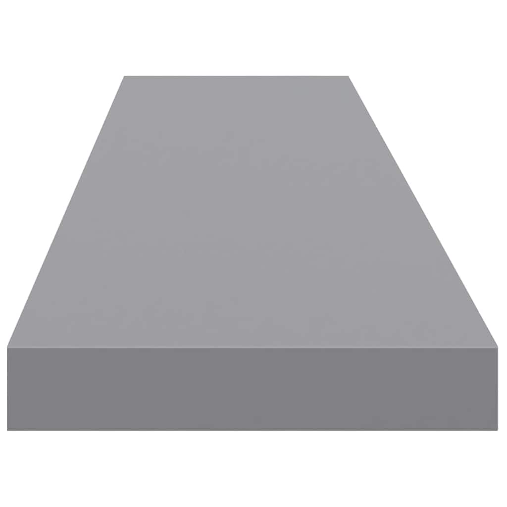 Plutajuće zidne police 2 kom sive 120 x 23,5 x 3,8 cm MDF