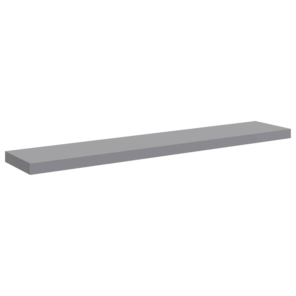 Plutajuće zidne police 4 kom sive 120 x 23,5 x 3,8 cm MDF
