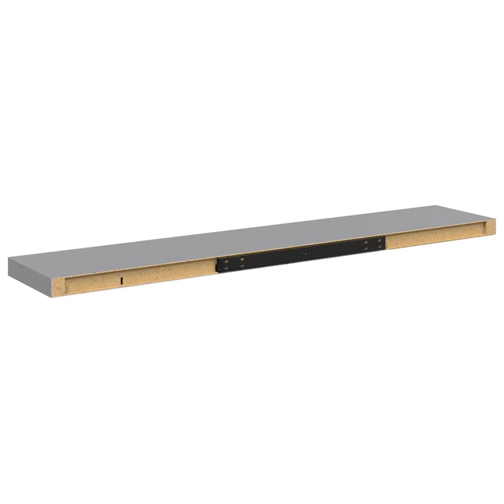 Plutajuće zidne police 4 kom sive 120 x 23,5 x 3,8 cm MDF