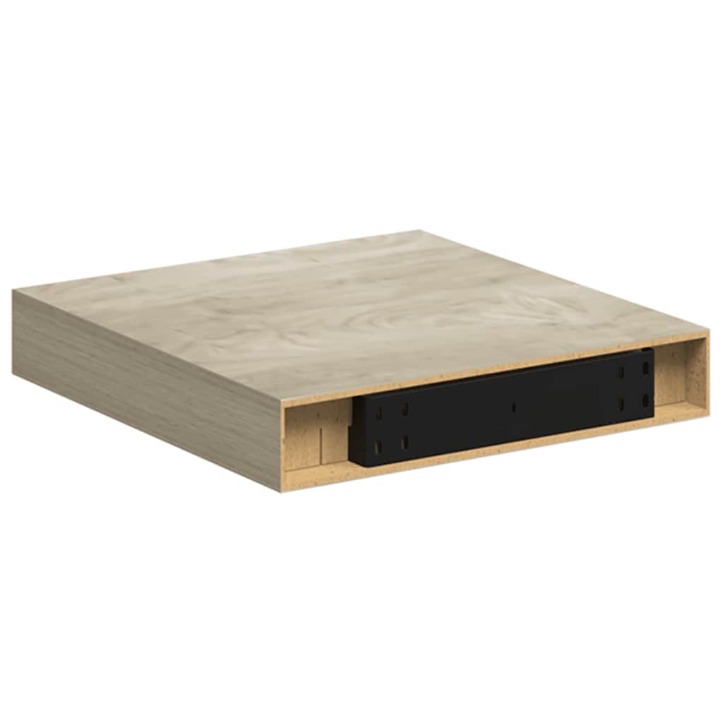 Plutajuće zidne police 4 kom boja hrasta 23 x 23,5 x 3,8 cm MDF