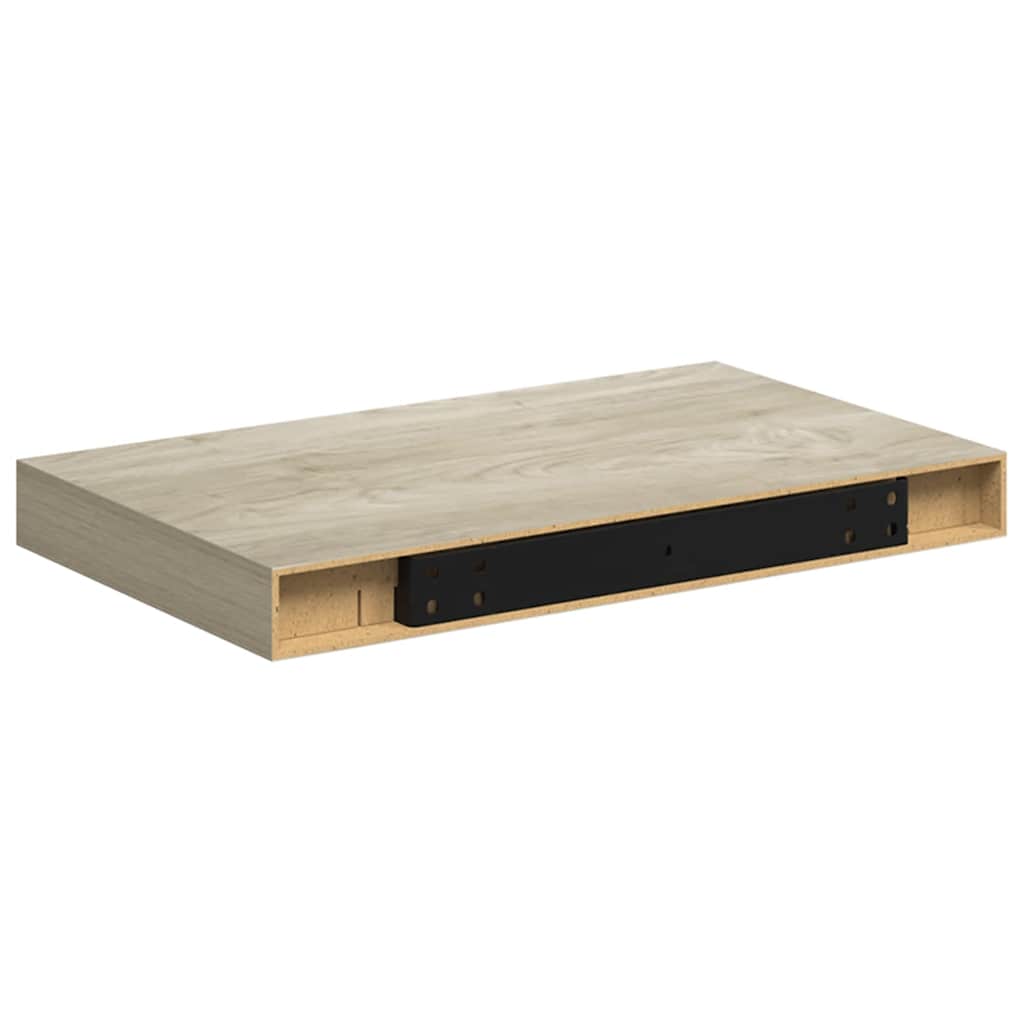 Plutajuće zidne police 2 kom boja hrasta 40 x 23 x 3,8 cm MDF