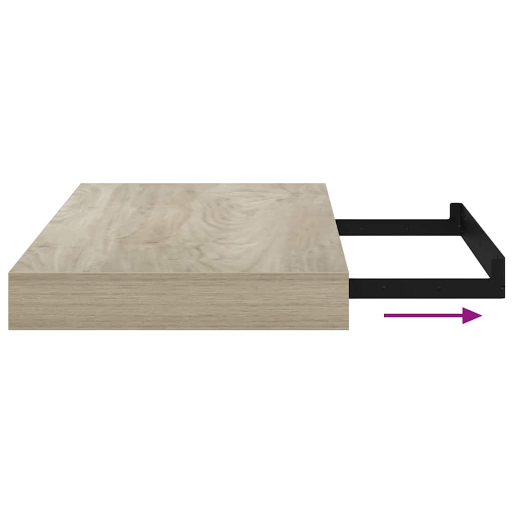Plutajuće zidne police 2 kom boja hrasta 40 x 23 x 3,8 cm MDF