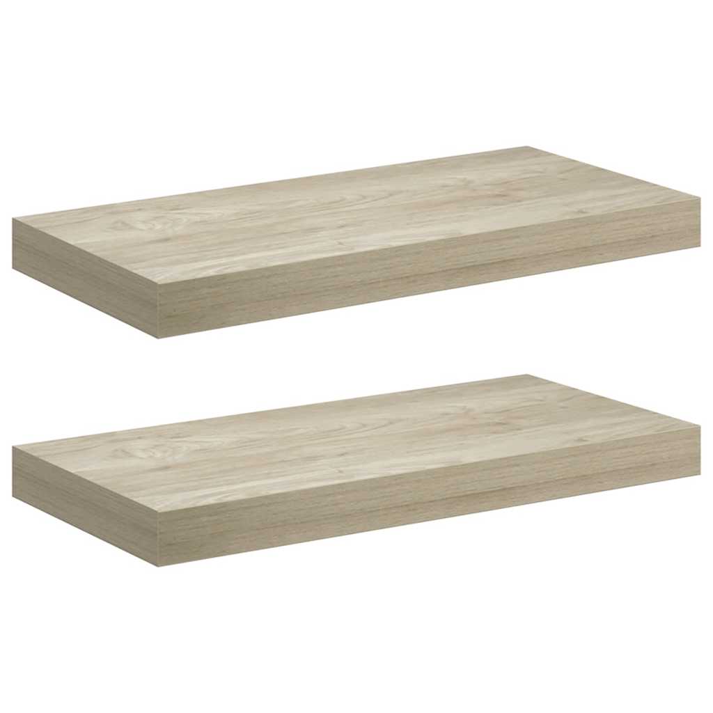 Plutajuće zidne police 2 kom boja hrasta 50 x 23 x 3,8 cm MDF