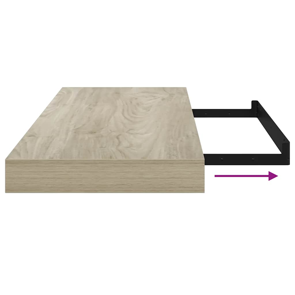 Plutajuće zidne police 4 kom boja hrasta 60 x 23,5 x 3,8 cm MDF