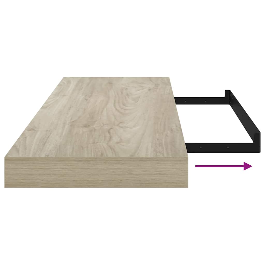 Plutajuća zidna polica boja hrasta 80 x 23,5 x 3,8 cm MDF