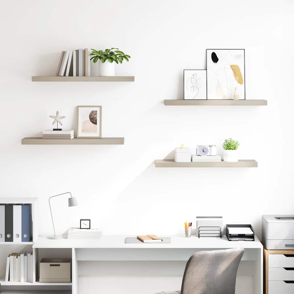 Plutajuće zidne police 4 kom boja hrasta 80 x 23,5 x 3,8 cm MDF