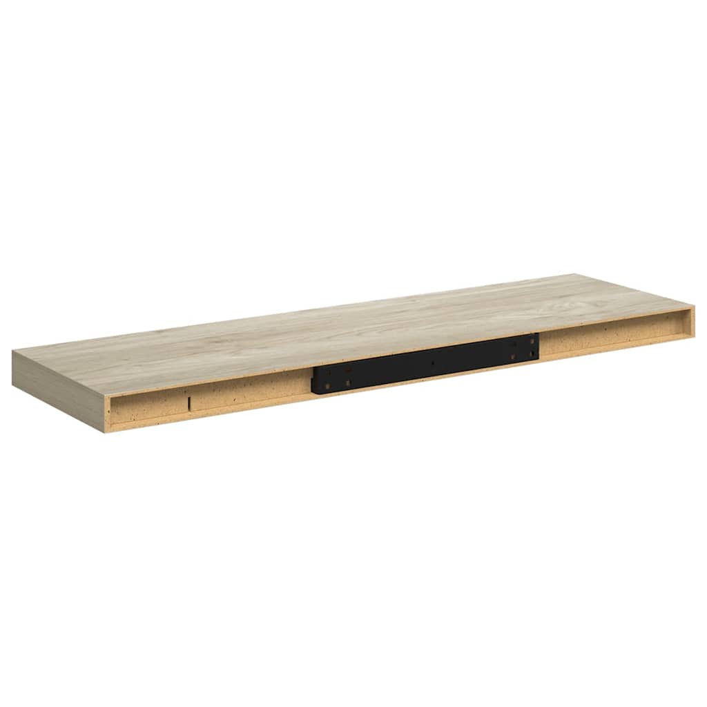 Plutajuće zidne police 4 kom boja hrasta 80 x 23,5 x 3,8 cm MDF