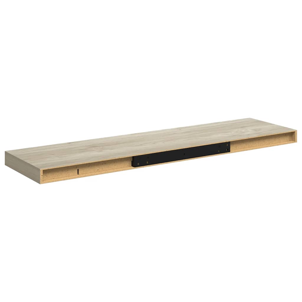 Plutajuće zidne police 2 kom boja hrasta 90 x 23,5 x 3,8 cm MDF