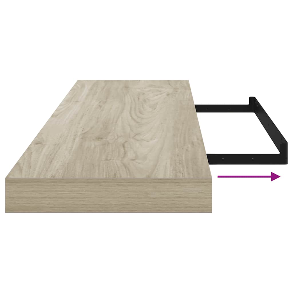 Plutajuće zidne police 2 kom boja hrasta 90 x 23,5 x 3,8 cm MDF