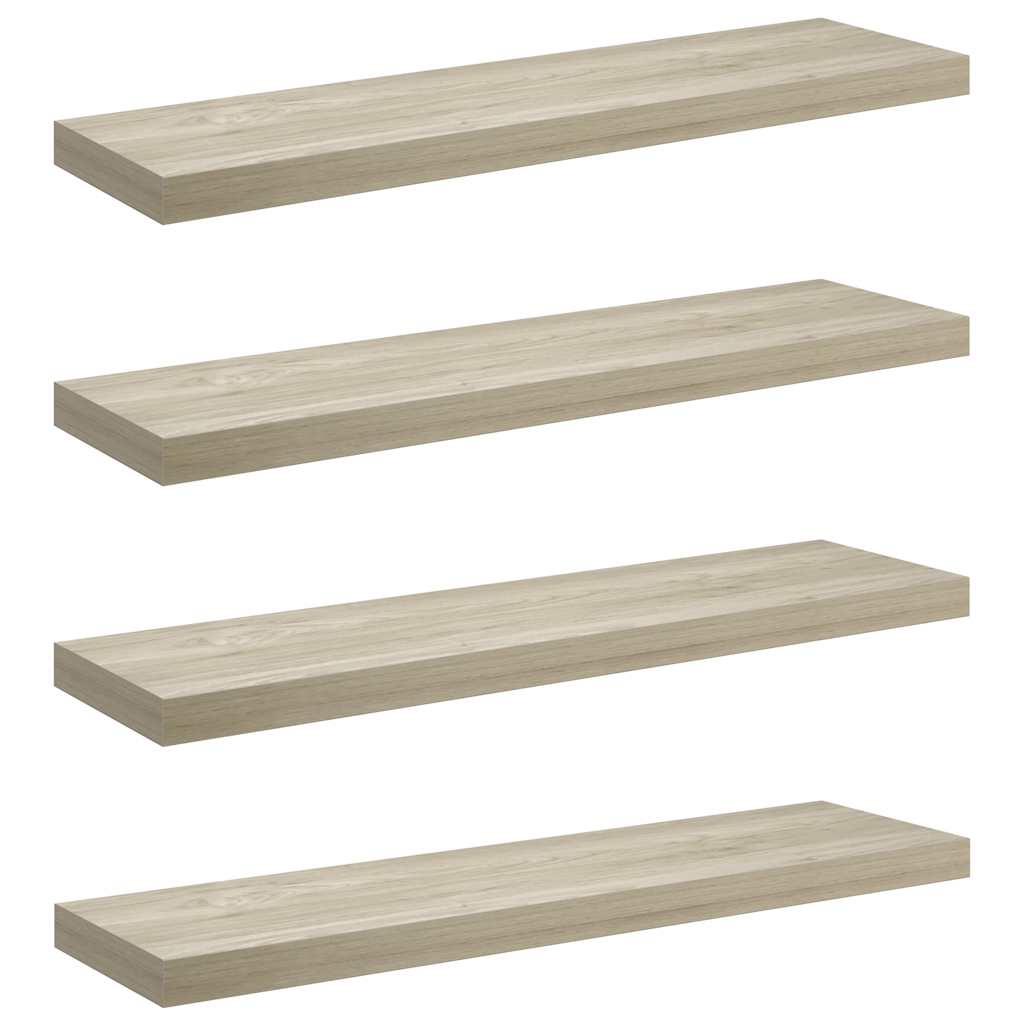 Plutajuće zidne police 4 kom boja hrasta 90 x 23,5 x 3,8 cm MDF