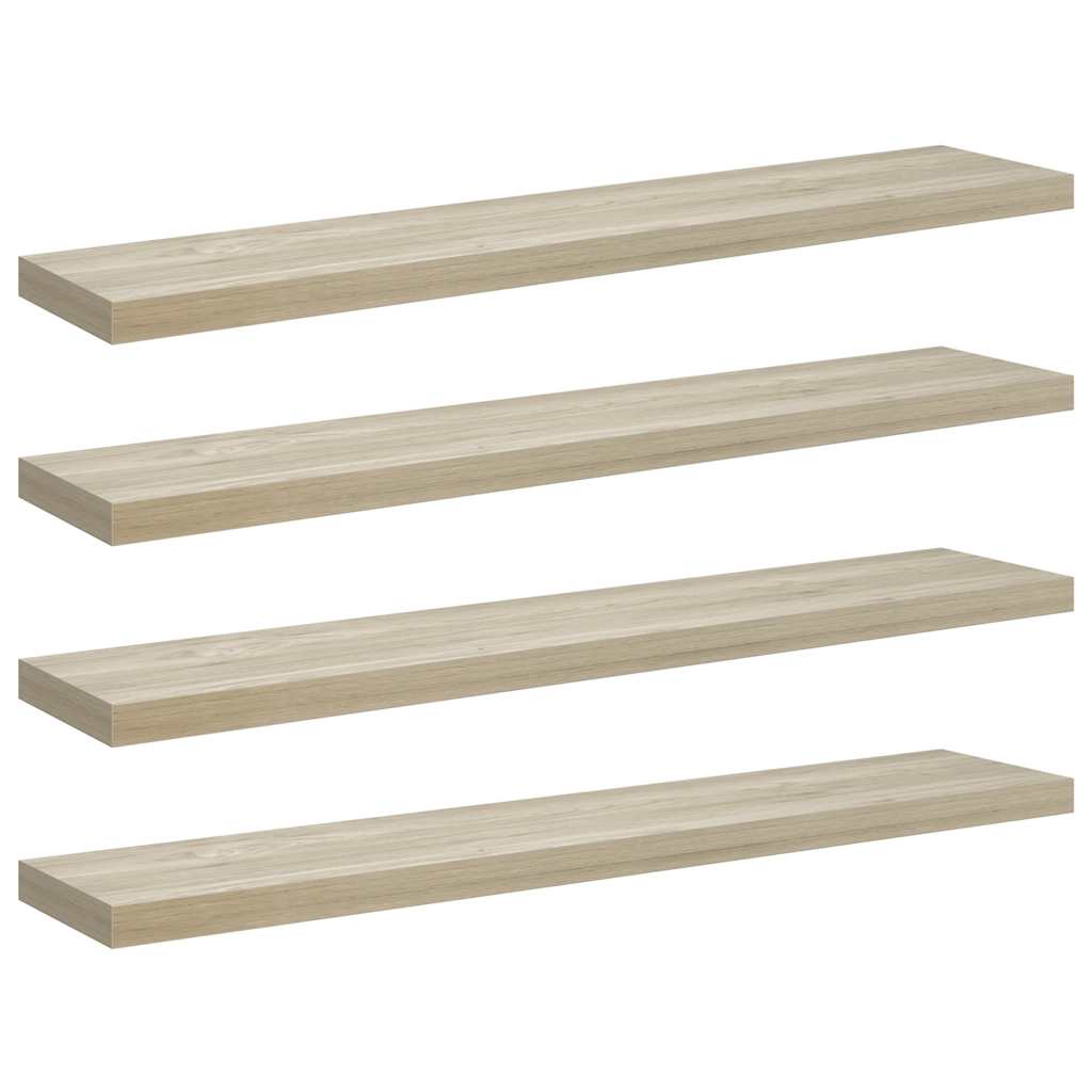 Plutajuće zidne police 4 kom boja hrasta 120x23,5x3,8 cm MDF