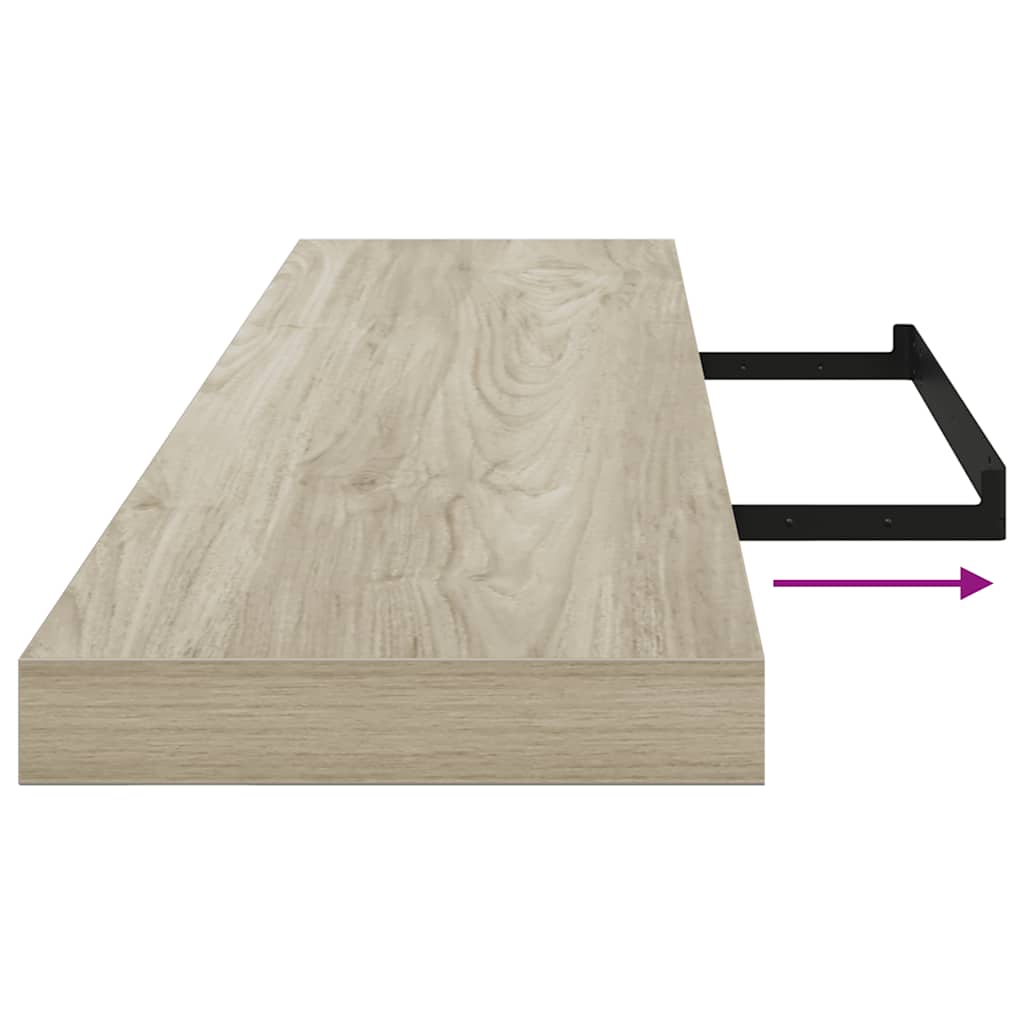Plutajuće zidne police 4 kom boja hrasta 120x23,5x3,8 cm MDF
