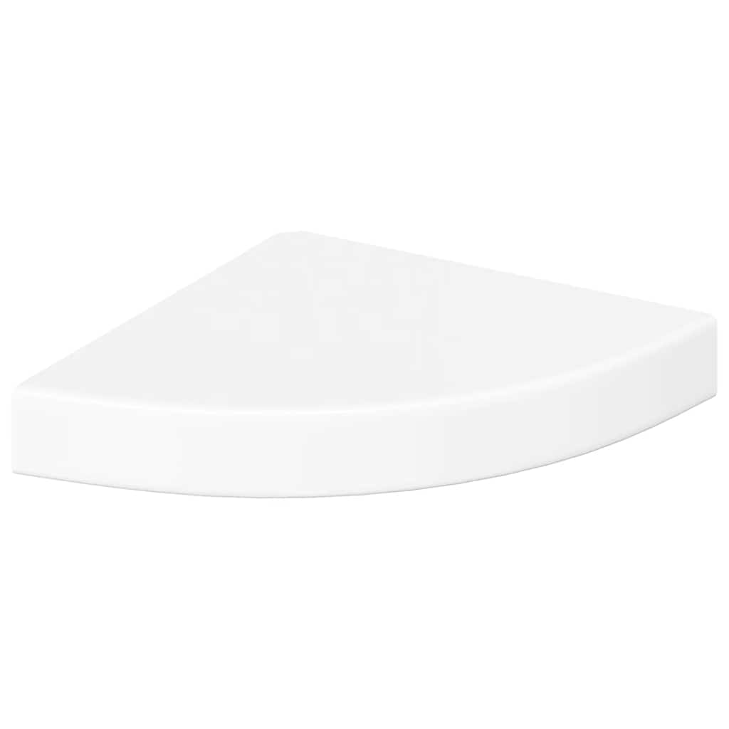 Plutajuća kutna polica visoki sjaj bijela 25x25x3,8 cm MDF