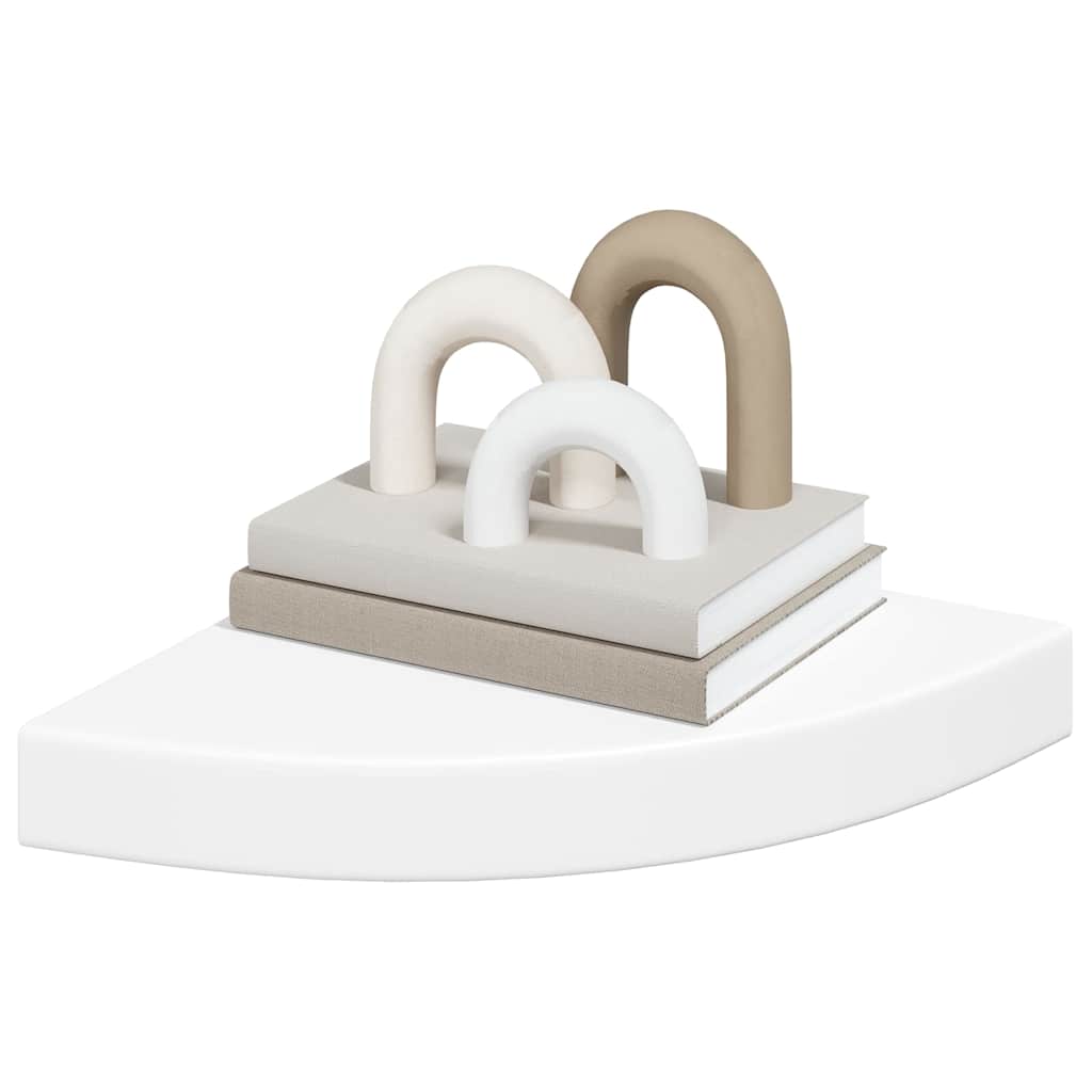 Plutajuće kutne police 2 kom bijele 25 x 25 x 3,8 cm MDF