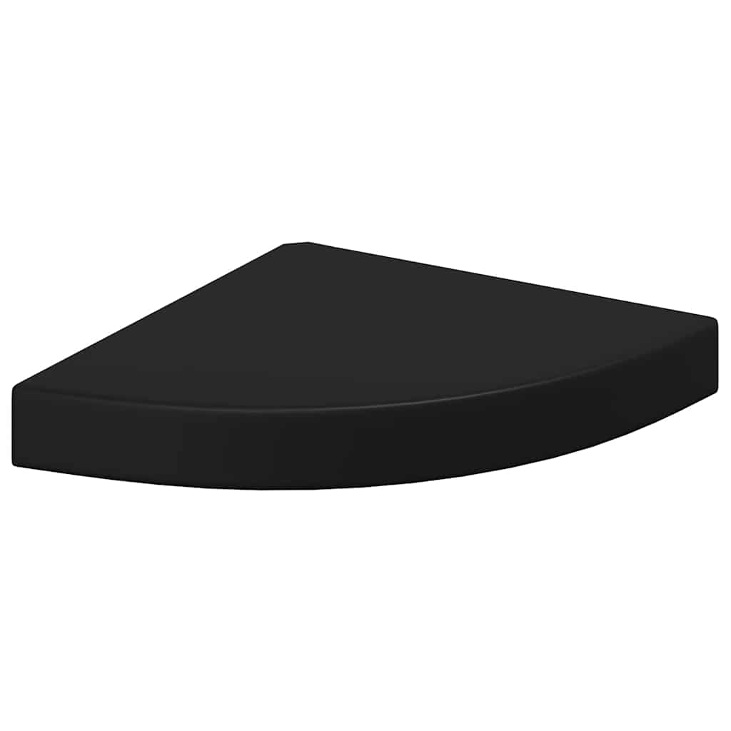 Plutajuće kutne police 4 kom crne 25 x 25 x 3,8 cm MDF