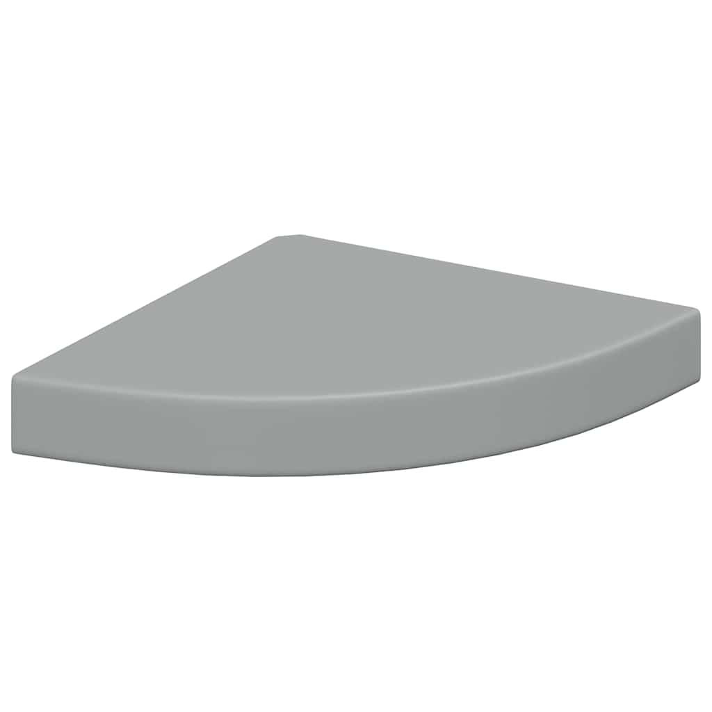 Plutajuća kutna polica siva 25 x 25 x 3,8 cm MDF