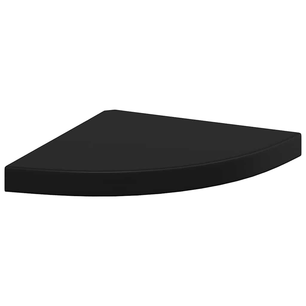 Plutajuće kutne police 4 kom crne 35 x 35 x 3,8 cm MDF