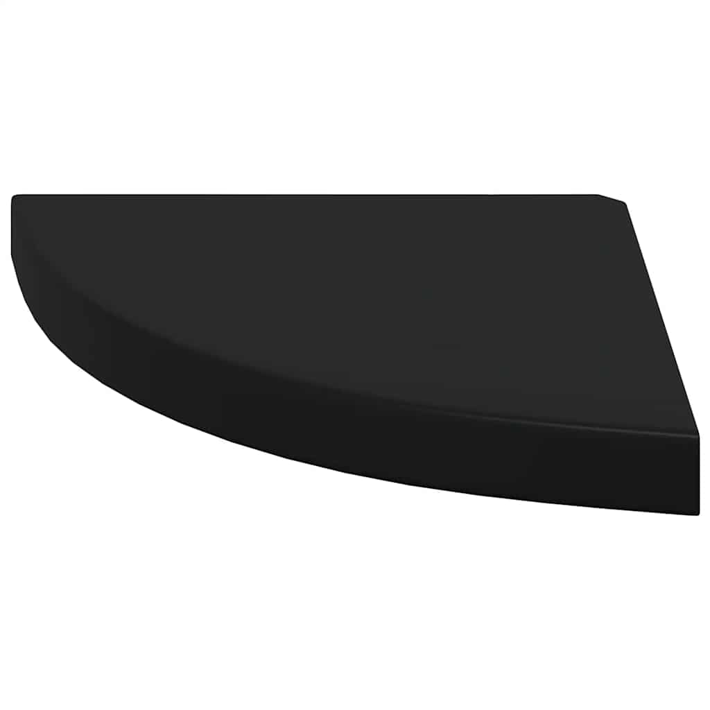Plutajuće kutne police 4 kom crne 35 x 35 x 3,8 cm MDF